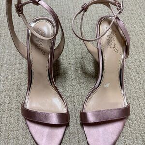 Jewel Badgley Mischka Blush Ankle Strap Heels